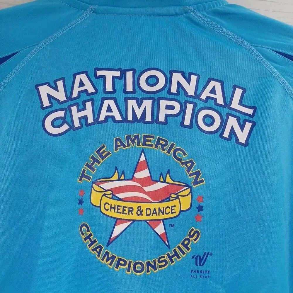 American Cheer and Dance Championships National Full Zip Jacket Blue Sz Youth L